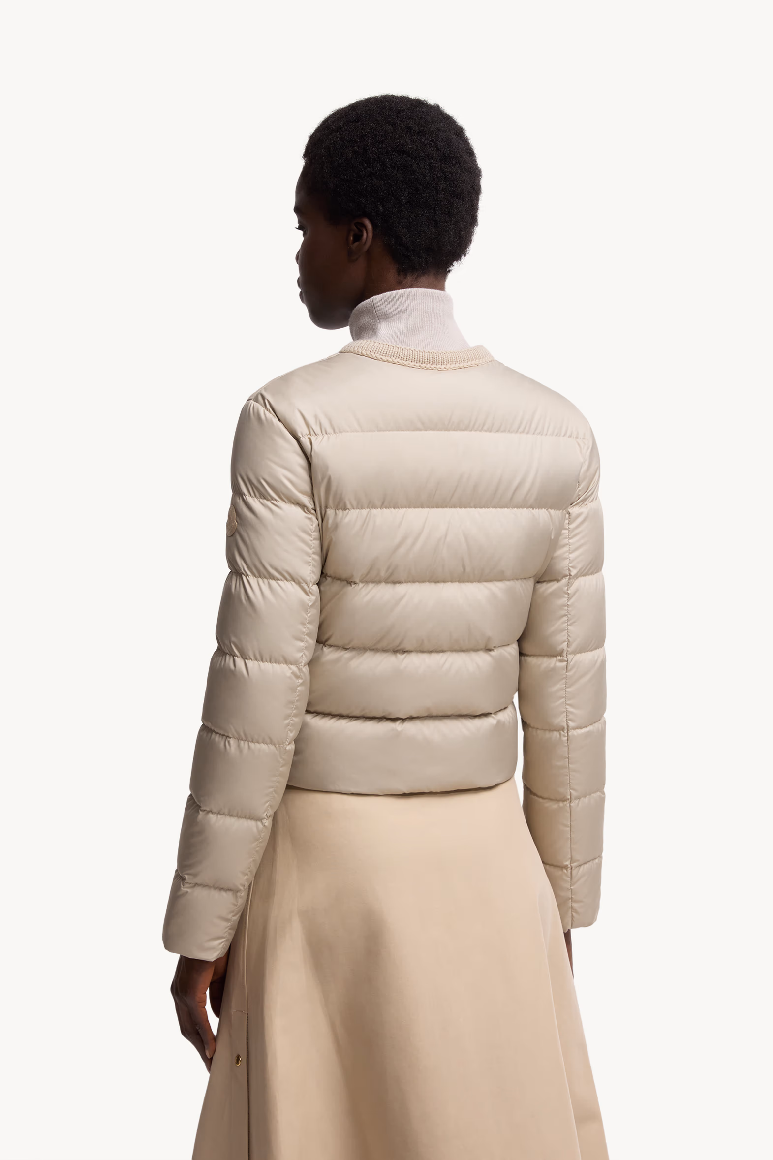 Mauvezin Wool-Trimmed Short Down Jacket Women Beige Moncler 5